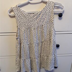 Monteau Black and White Polka Dot Tank Top